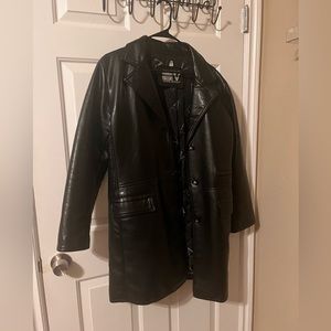 Long Faux Leather Jacket